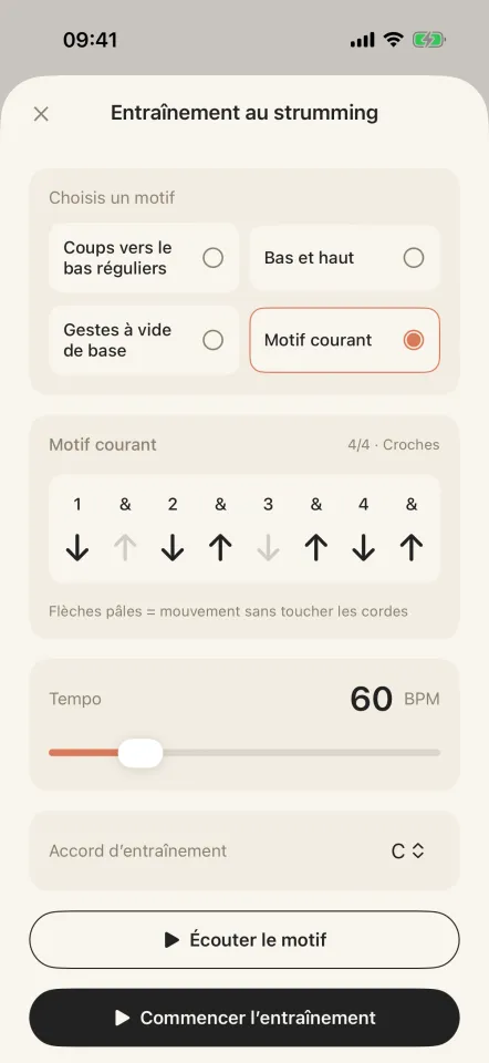 Entraînement au strumming
